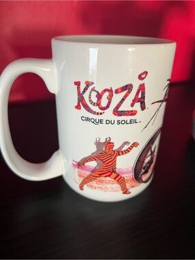 Cirque du Soleil Koza White Ceramic Mug - White with Red Accents
